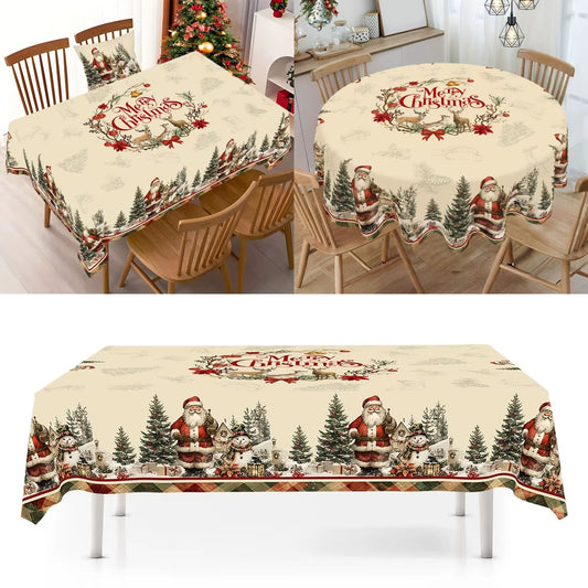 Transform your holiday table with our Vintage Christmas Tablecloth featuring Rustic Santa Claus and Snowman designs! Perfect for festive home decor and 2025 gift ideas! 🎄✨ #ChristmasDecor #HolidayVibes