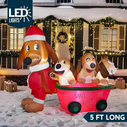 Get into the holiday spirit with our adorable 5 FT Christmas Puppy Inflatable! 🎄🐶 Perfect for your yard or indoor decor, this self-inflating cutie lights up with built-in LEDs!✨ #ChristmasDecor #InflatablePuppy #HolidayVibes