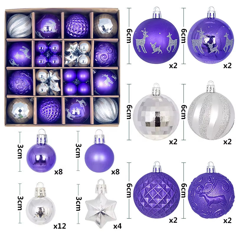 Get Festive with 44Pcs 6CM Christmas Ball Ornaments for Your Tree! Perfect for Home Decor & New Year Celebrations! 🎄✨ #ChristmasDecor #PartySupplies