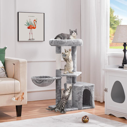 Upgrade your kitty's playground with the Topeakmart 34" Cat Tree! 🐾 Plush condo, cozy platform & fun basket for endless indoor adventures! 🐱✨ #CatFurniture #HappyKittens