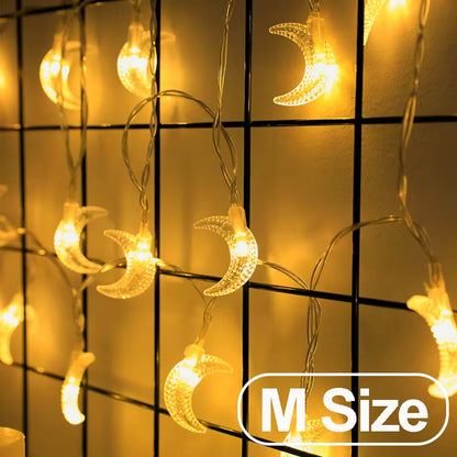 Sparkling 1-10M Christmas Snowflake & Moon Star String Lights for Your Festive Decor! Perfect for Parties, Trees, and Gardens!