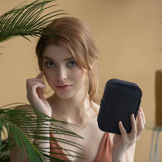 Travel Jewelry Box, Small Jewelry Organizer Boxes for Women Girls, 2 Layer Travel Jewlery Case, PU Leather Mini Portable Jewerly Storage Display Holder for Earrings, Ring, Necklaces, Bracelets Black 1