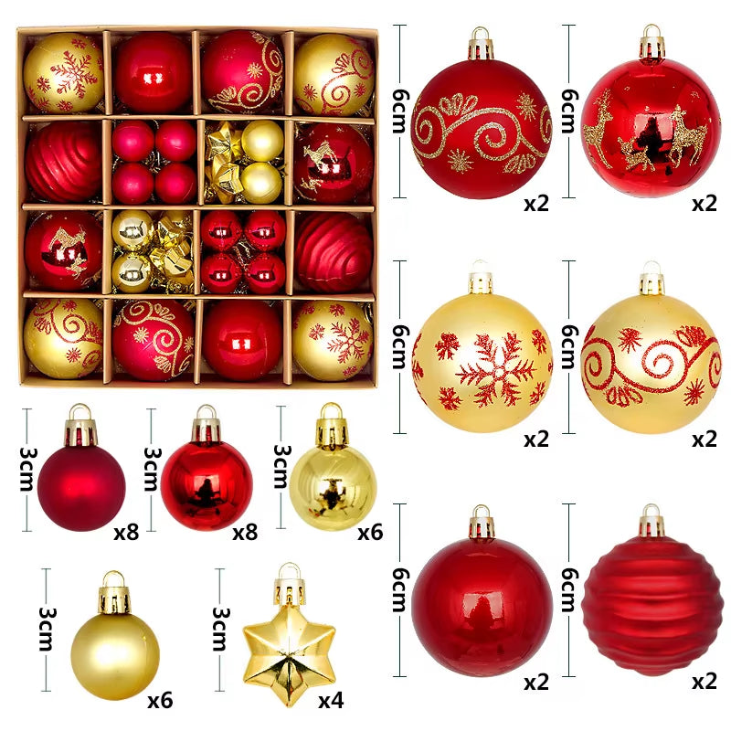 Get Festive with 44Pcs 6CM Christmas Ball Ornaments for Your Tree! Perfect for Home Decor & New Year Celebrations! 🎄✨ #ChristmasDecor #PartySupplies