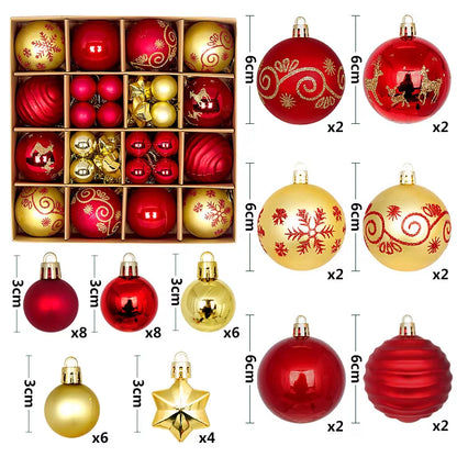 Get Festive with 44Pcs 6CM Christmas Ball Ornaments for Your Tree! Perfect for Home Decor & New Year Celebrations! 🎄✨ #ChristmasDecor #PartySupplies