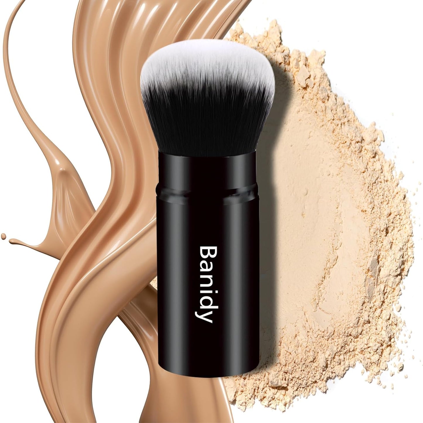 Get Flawless Skin On-the-Go with Our Retractable Kabuki Makeup Brush! Perfect for Foundation, Blush, and Bronzer - Cruelty-Free & Travel-Friendly!💖✨