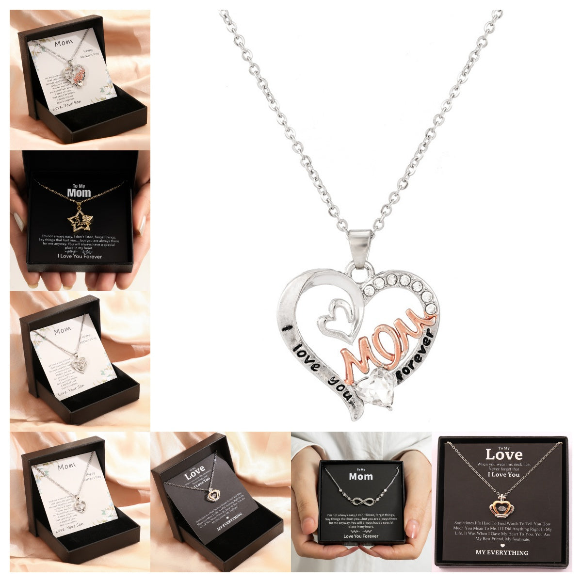 Celebrate Mom with a Stunning Love Necklace! 💖 Perfect Gift Box for Mother's Day! 🌷✨ #MothersDay #Jewelry #GiftIdeas