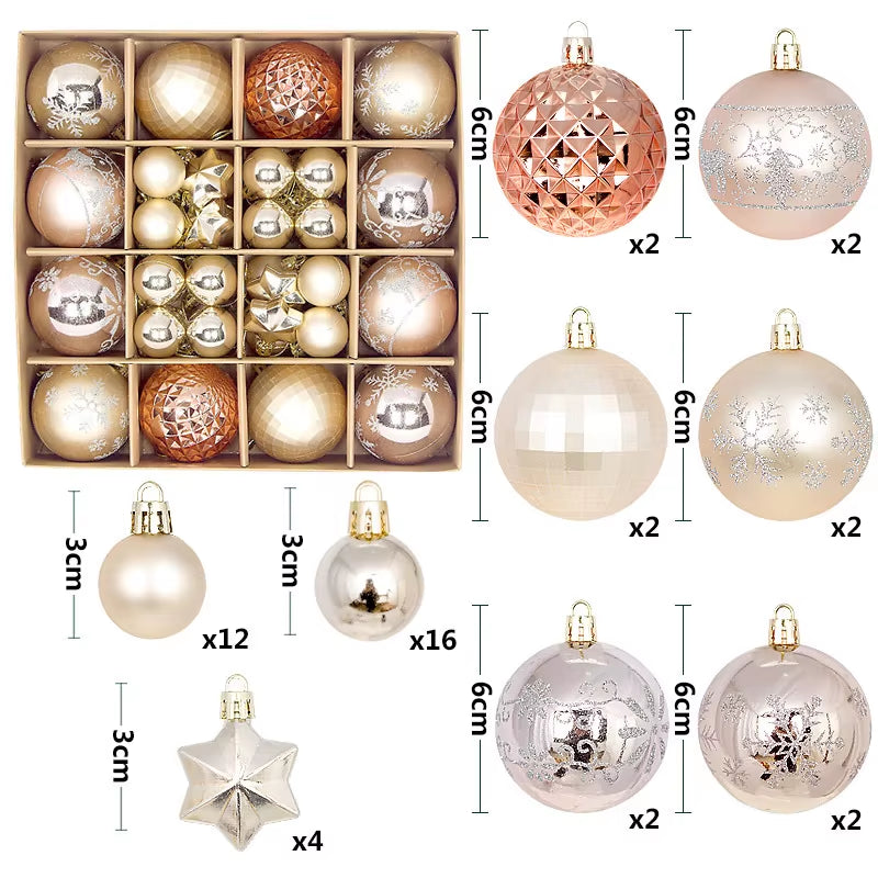 Get Festive with 44Pcs 6CM Christmas Ball Ornaments for Your Tree! Perfect for Home Decor & New Year Celebrations! 🎄✨ #ChristmasDecor #PartySupplies