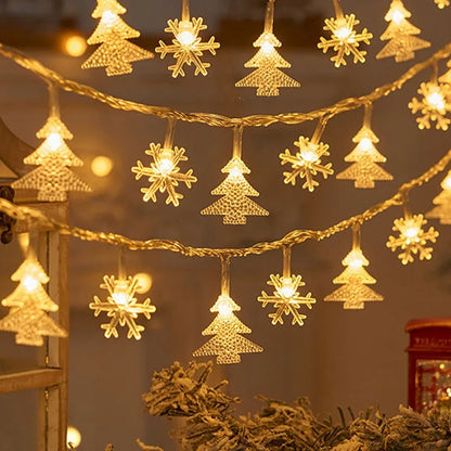 Sparkling 1-10M Christmas Snowflake & Moon Star String Lights for Your Festive Decor! Perfect for Parties, Trees, and Gardens!