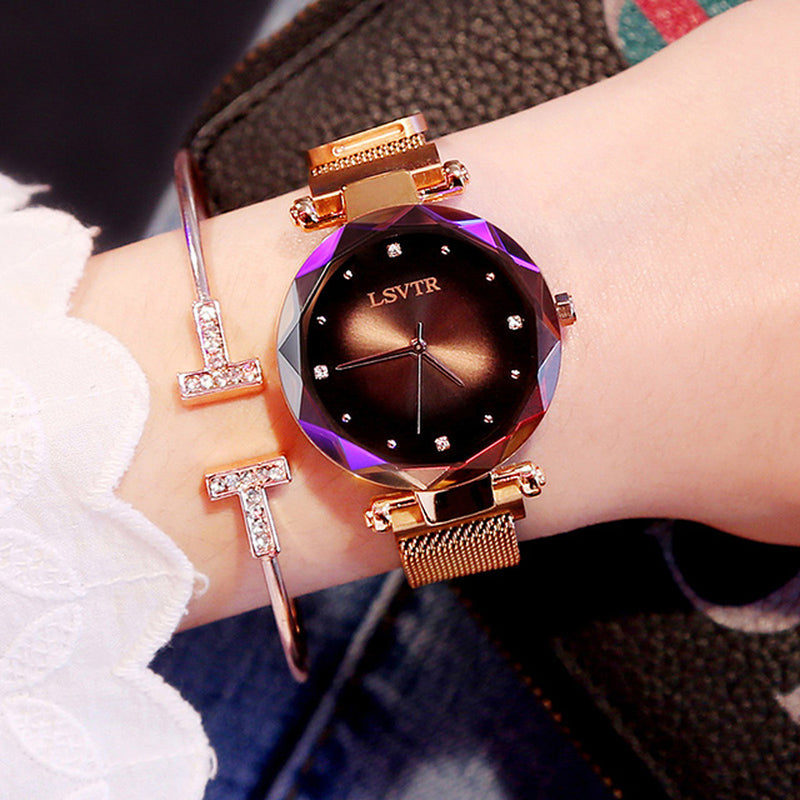 Shine Bright with Our Stunning Rose Gold Starry Sky Watch! ✨💖 Waterproof & Fashionable for Every Occasion! #WomensWatches #FashionJewelry