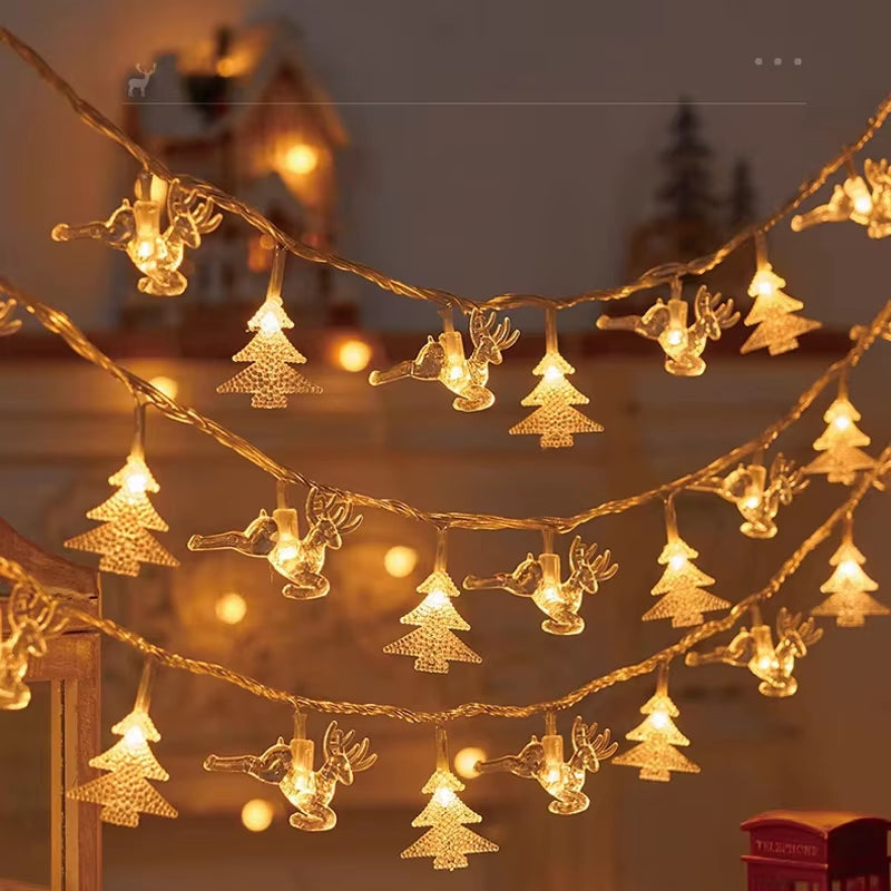 Sparkling 1-10M Christmas Snowflake & Moon Star String Lights for Your Festive Decor! Perfect for Parties, Trees, and Gardens!