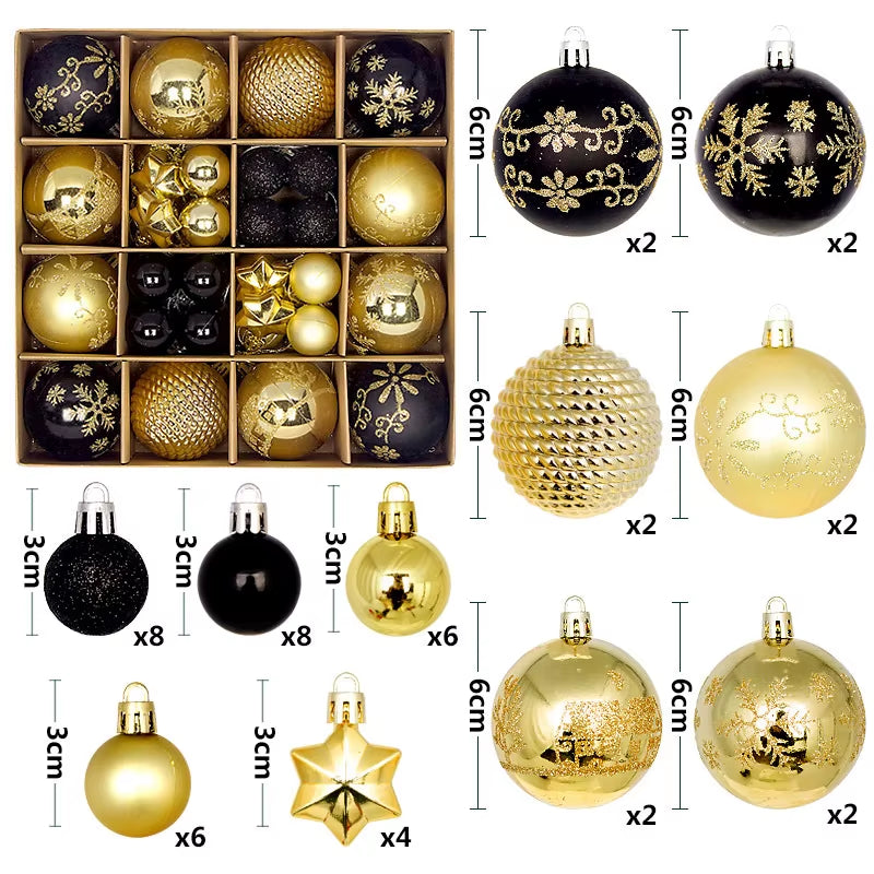 Get Festive with 44Pcs 6CM Christmas Ball Ornaments for Your Tree! Perfect for Home Decor & New Year Celebrations! 🎄✨ #ChristmasDecor #PartySupplies