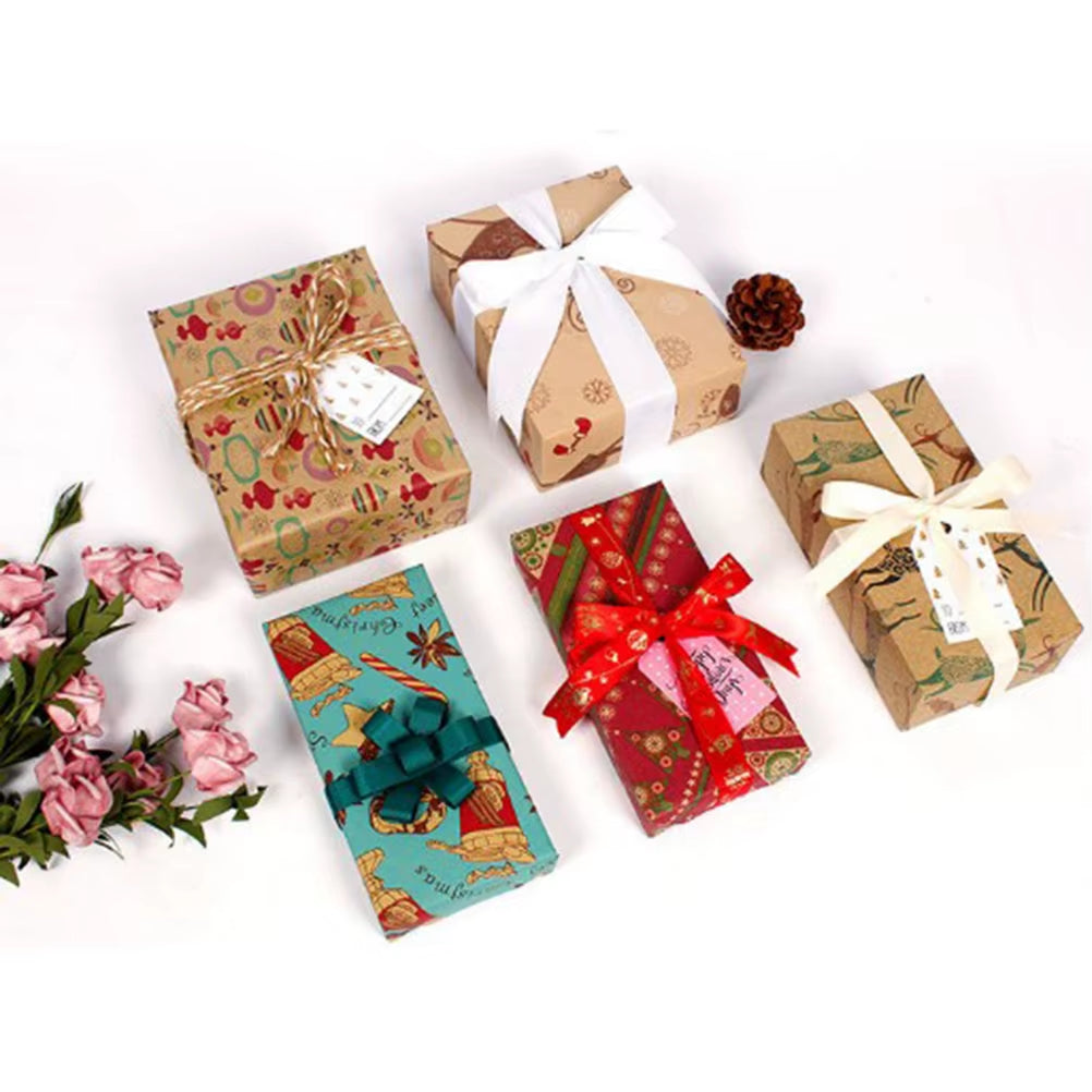 Get Festive with 9 Sheets of Christmas Kraft Gift Wrapping Paper for Your Holiday Celebrations! 🎄🎁✨