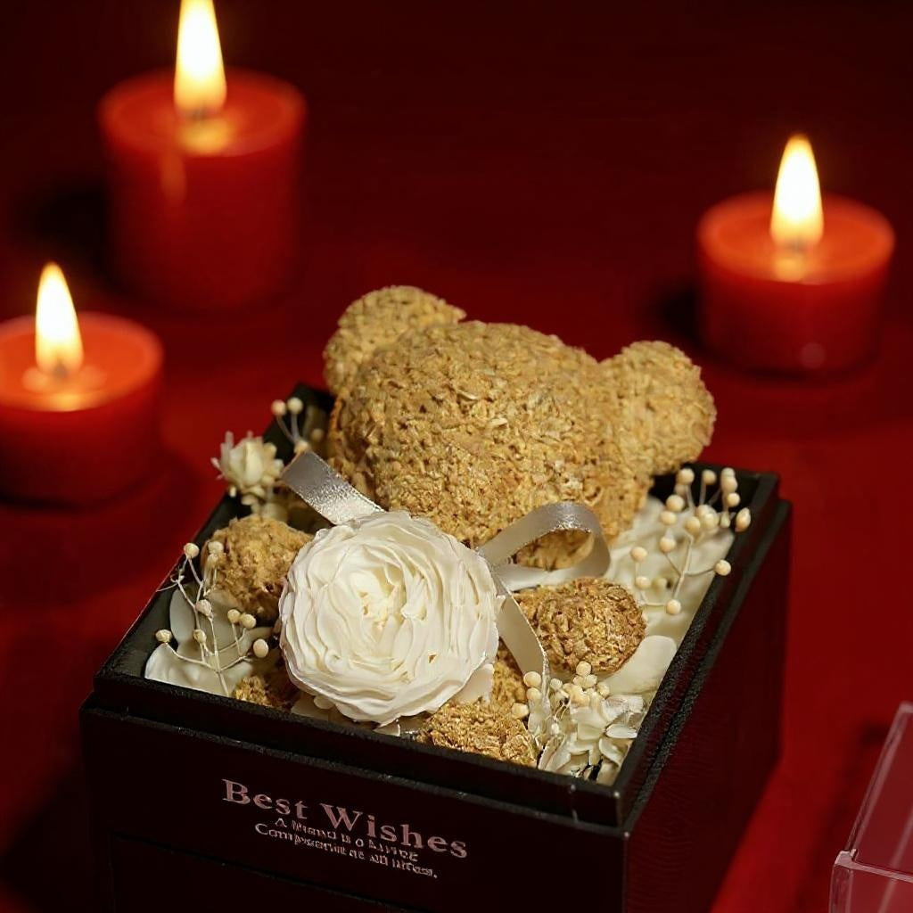 Unforgettable Eternal Flower Gift Box: Roses, Bear, Jewelry & More for Birthdays & Valentine's Day! 🌹🎁💖