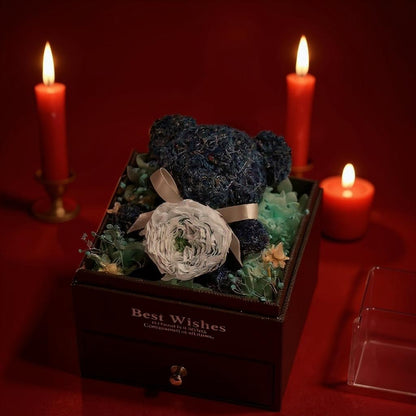 Unforgettable Eternal Flower Gift Box: Roses, Bear, Jewelry & More for Birthdays & Valentine's Day! 🌹🎁💖