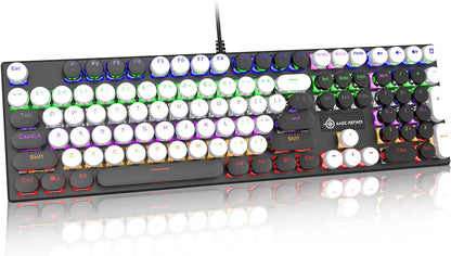 Level up your setup with this adorable Pink Typewriter Keyboard & Mouse! 🎀✨ Retro vibes meet modern gaming with white LED backlighting and anti-ghosting blue switches. Perfect for your desktop or laptop! 💖🖥️ #GamingGear #RetroStyle #CuteTech