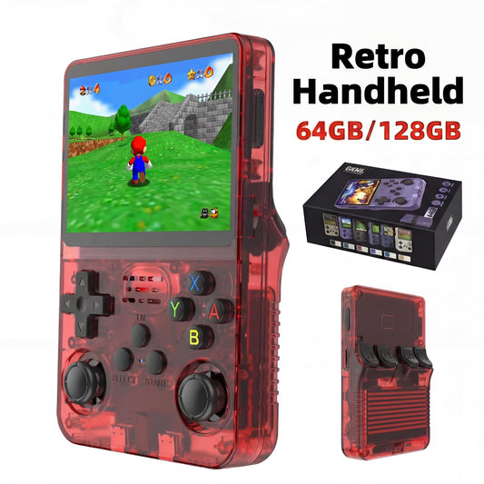 Retro Handheld Video Game Console : 3.5-Inch IPS Screen 64 - 128G Storage - Preloaded with 15,000 Games