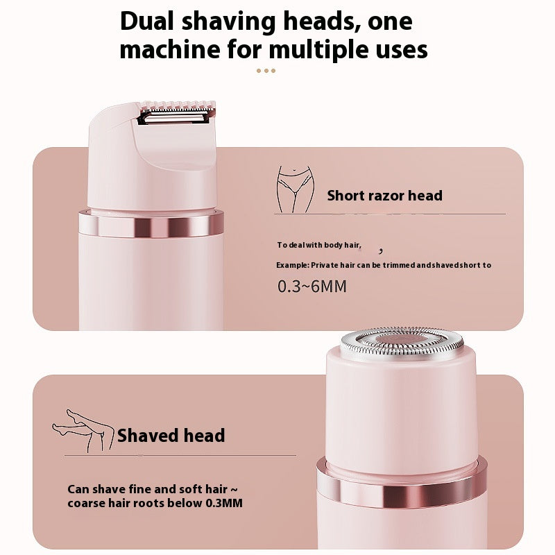 Say goodbye to unwanted hair with our Dual-Head Electric Shaver! Perfect for bikini, underarm, and facial areas—get smooth skin effortlessly! 🌟✨ #HairRemoval #BeautyEssentials