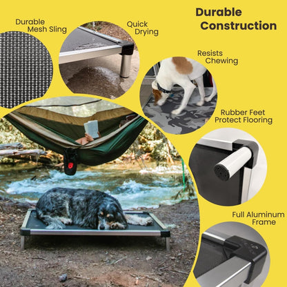 Say goodbye to chewed-up beds! 🐾 Check out the K9 Ballistics Chew Proof Elevated Cooling Cot for Small Dogs & Puppies - tough, comfy, and ready for your little chewer! 🖤✨