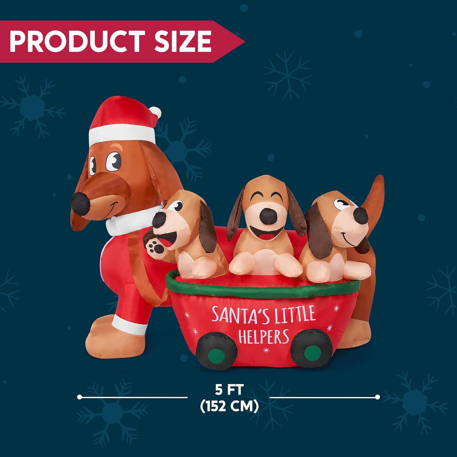 Get into the holiday spirit with our adorable 5 FT Christmas Puppy Inflatable! 🎄🐶 Perfect for your yard or indoor decor, this self-inflating cutie lights up with built-in LEDs!✨ #ChristmasDecor #InflatablePuppy #HolidayVibes