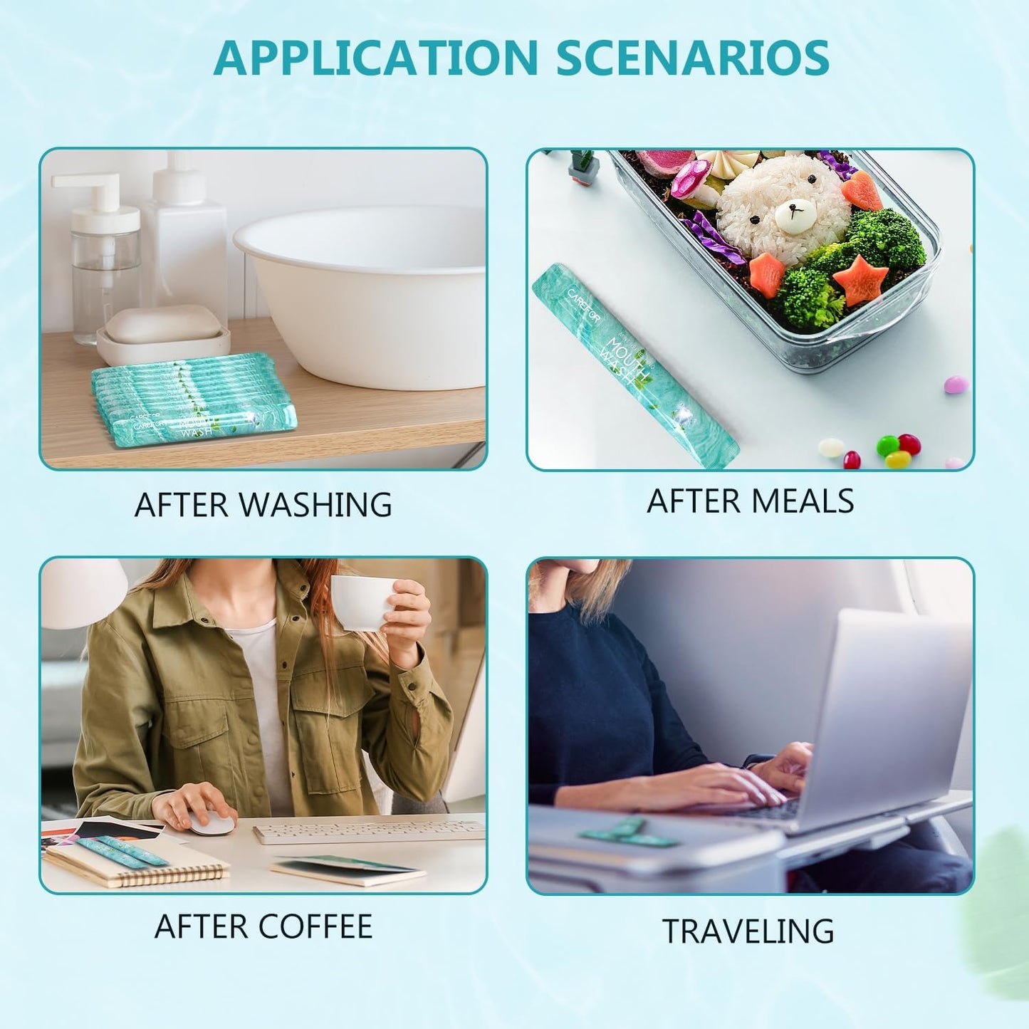 Freshen up on the go! 🌟 Travel-sized, alcohol & fluoride-free mint mouthwash strips - 30 individual packs for ultimate oral hygiene! 🦷✨ #TravelEssentials #OralCare