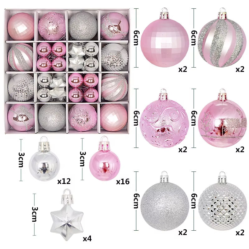 Get Festive with 44Pcs 6CM Christmas Ball Ornaments for Your Tree! Perfect for Home Decor & New Year Celebrations! 🎄✨ #ChristmasDecor #PartySupplies