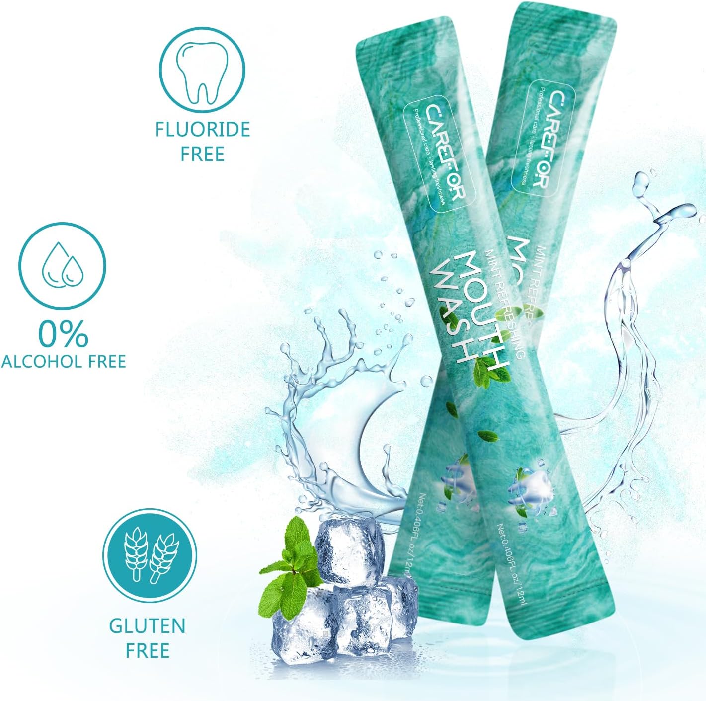 Freshen up on the go! 🌟 Travel-sized, alcohol & fluoride-free mint mouthwash strips - 30 individual packs for ultimate oral hygiene! 🦷✨ #TravelEssentials #OralCare