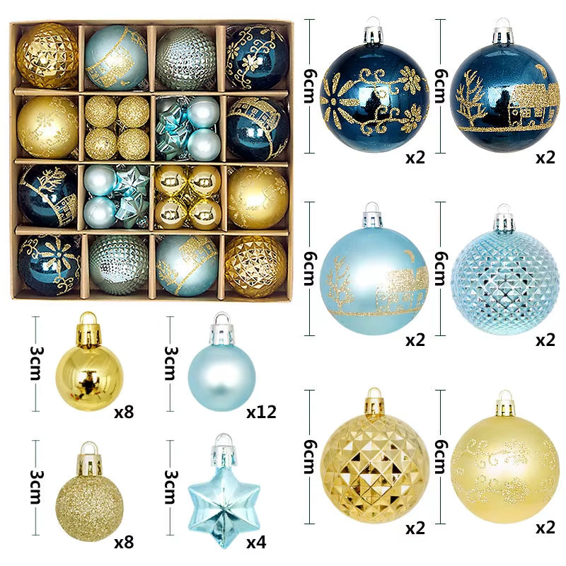 Get Festive with 44Pcs 6CM Christmas Ball Ornaments for Your Tree! Perfect for Home Decor & New Year Celebrations! 🎄✨ #ChristmasDecor #PartySupplies
