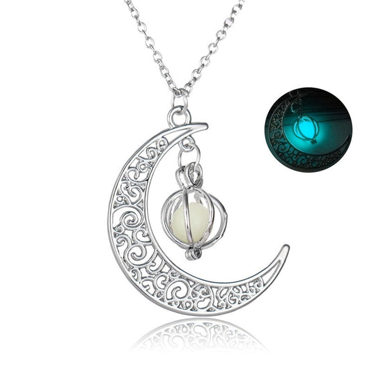 Shine Bright with Our Fashion Moon Luminous Healing Necklace - Perfect Gift for Her! 🌙✨💖