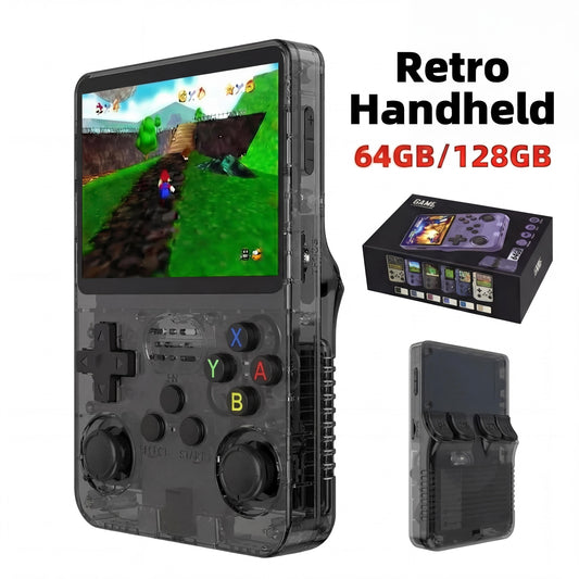 Retro Handheld Video Game Console : 3.5-Inch IPS Screen 64 - 128G Storage - Preloaded with 15,000 Games