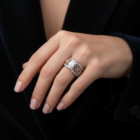 Timeless Elegance: Dual Harmony Solitaire Ring