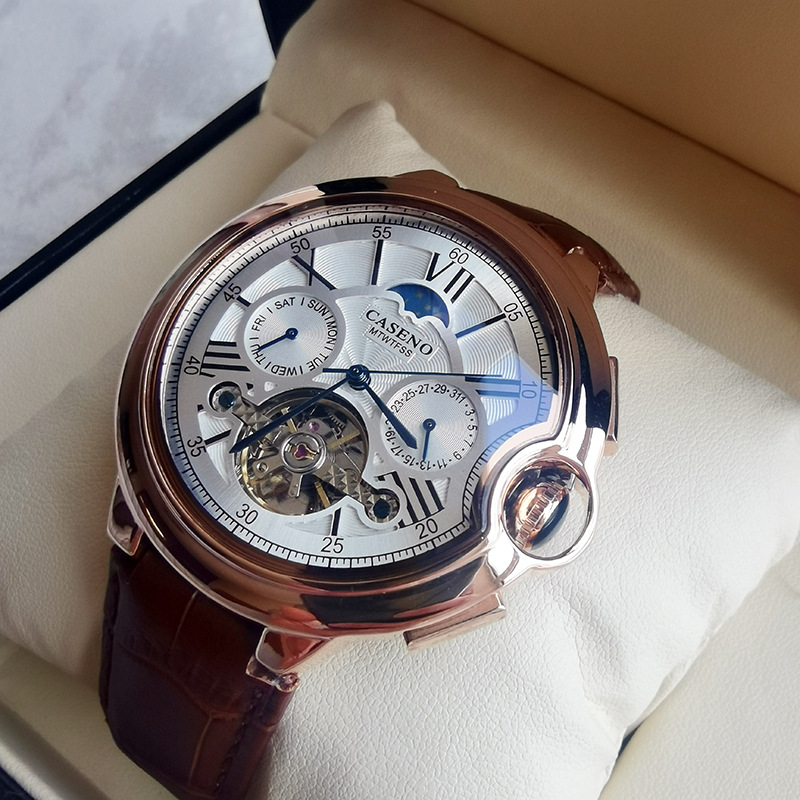 Upgrade Your Style with This Trendy Blue Light Men's Multi-Function Automatic Watch! ⌚✨ #Fashion #MensWatch #StyleUpgrade