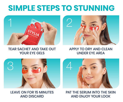 Revitalize Your Eyes! 🌟 Try Stylia's Vegan Collagen & Vitamin C Under Eye Patches for Dark Circles & Puffiness - 30 Pairs of Hydrating Magic! 💧✨ #SkincareGoals #CrueltyFree