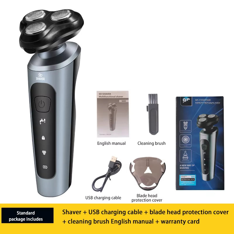 Upgrade your grooming game with our waterproof electric shaver! Perfect for wet or dry use, this rechargeable rotary trimmer delivers a smooth shave every time. #GroomingEssentials #ElectricShaver