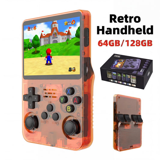 Retro Handheld Video Game Console : 3.5-Inch IPS Screen 64 - 128G Storage - Preloaded with 15,000 Games