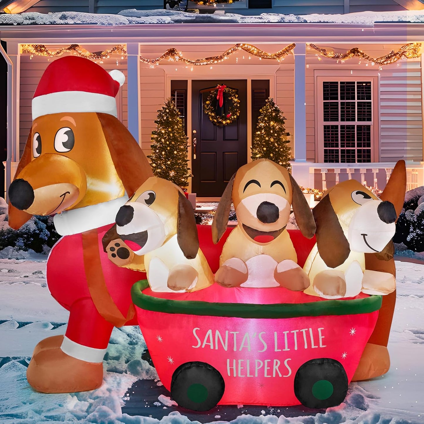 Get into the holiday spirit with our adorable 5 FT Christmas Puppy Inflatable! 🎄🐶 Perfect for your yard or indoor decor, this self-inflating cutie lights up with built-in LEDs!✨ #ChristmasDecor #InflatablePuppy #HolidayVibes