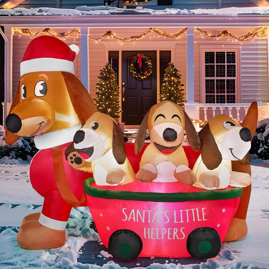 Get into the holiday spirit with our adorable 5 FT Christmas Puppy Inflatable! 🎄🐶 Perfect for your yard or indoor decor, this self-inflating cutie lights up with built-in LEDs!✨ #ChristmasDecor #InflatablePuppy #HolidayVibes
