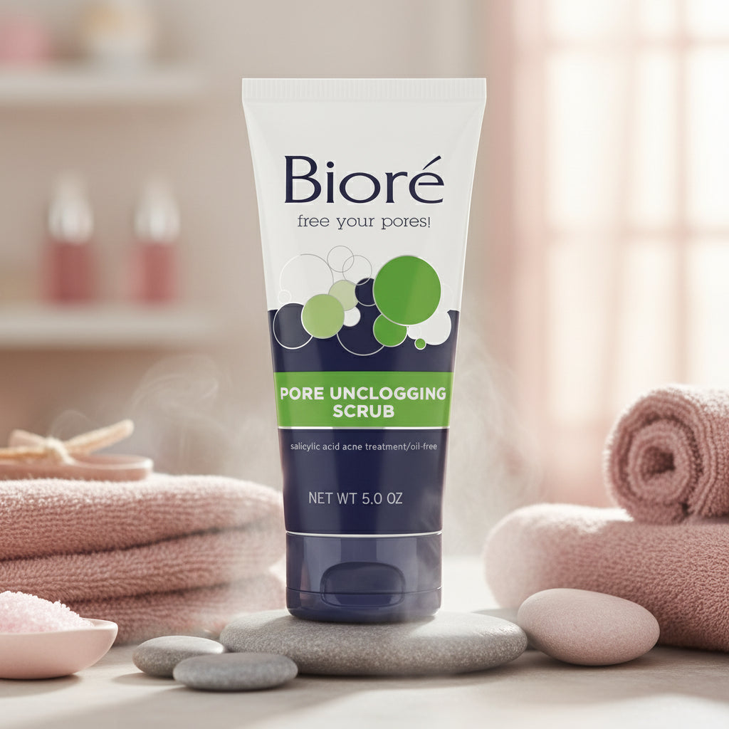 Unclog Your Pores and Glow! 🌟✨ Discover Bioré's Pore Unclogging Scrub with Salicylic Acid for a Fresh, Oil-Free Look! 🧖‍♀️ #SkincareGoals #Bioré