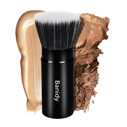 Get Flawless Skin On-the-Go with Our Retractable Kabuki Makeup Brush! Perfect for Foundation, Blush, and Bronzer - Cruelty-Free & Travel-Friendly!💖✨