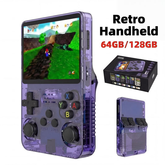 Retro Handheld Video Game Console : 3.5-Inch IPS Screen 64 - 128G Storage - Preloaded with 15,000 Games