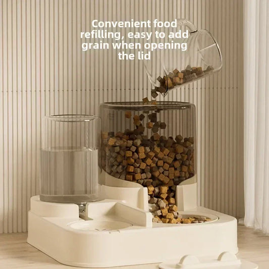 Upgrade your pet's mealtime with our Automatic Cat Feeder & Water Fountain Set! 🐾💧 Perfect for both cats and dogs, made from food-grade plastic with a convenient gravity feed design! 🐱🐶✨