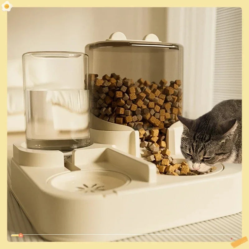 Upgrade your pet's mealtime with our Automatic Cat Feeder & Water Fountain Set! 🐾💧 Perfect for both cats and dogs, made from food-grade plastic with a convenient gravity feed design! 🐱🐶✨