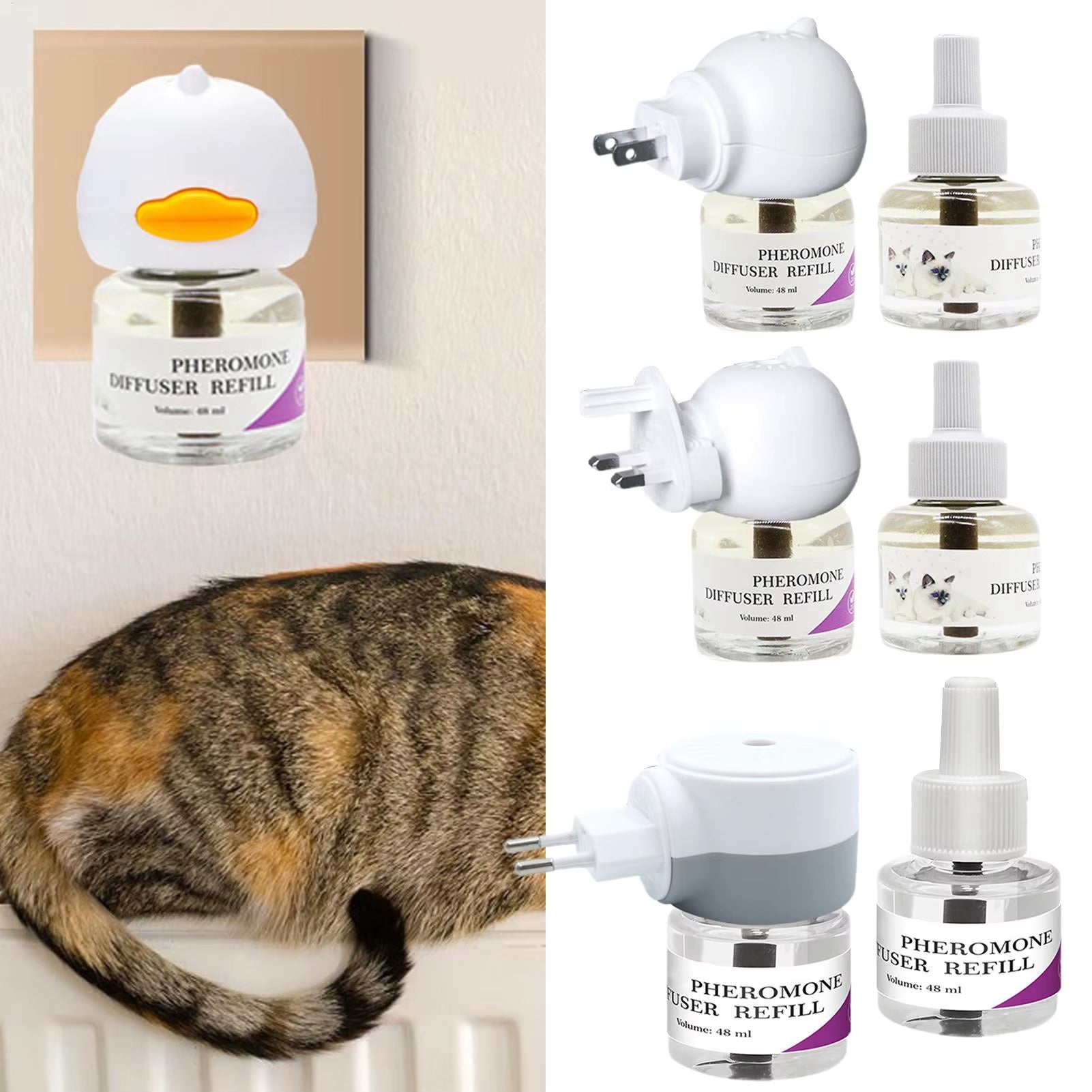 Calm Your Feline Friend Anywhere with Our Long-Lasting Cat Pheromone Diffuser! 🐾✨ Perfect for Travel & Stress Relief!