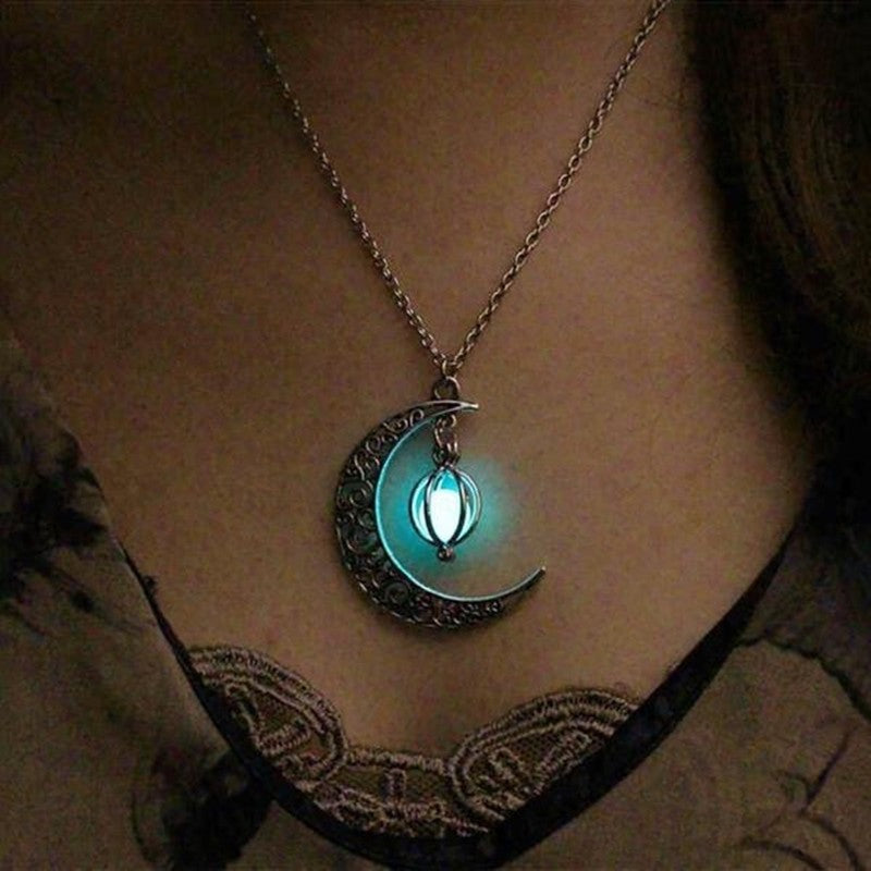 Shine Bright with Our Fashion Moon Luminous Healing Necklace - Perfect Gift for Her! 🌙✨💖