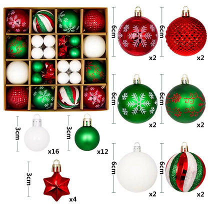 Get Festive with 44Pcs 6CM Christmas Ball Ornaments for Your Tree! Perfect for Home Decor & New Year Celebrations! 🎄✨ #ChristmasDecor #PartySupplies