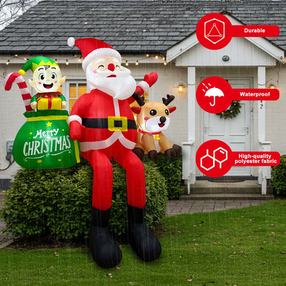 Get into the holiday spirit with our 8FT Inflatable Santa, Elves & Reindeer! Perfect for your garden party! 🎄🎉