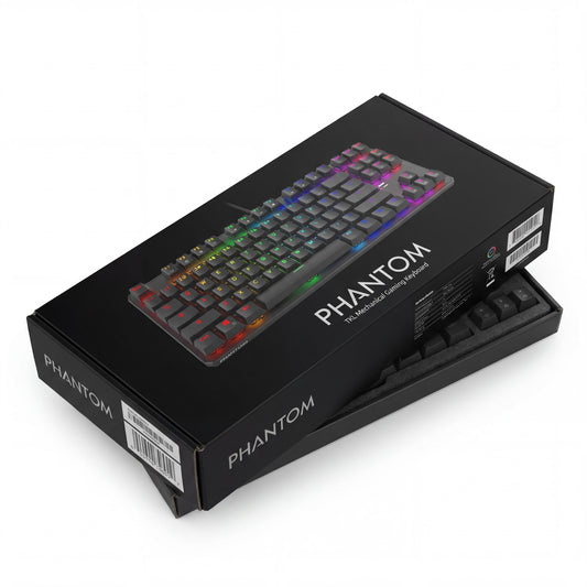 Phantom 87-Key RGB Mechanical Keyboard with Outemu RED Switches for Enhanced Gaming Experience