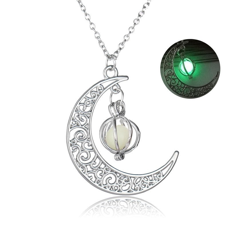 Shine Bright with Our Fashion Moon Luminous Healing Necklace - Perfect Gift for Her! 🌙✨💖