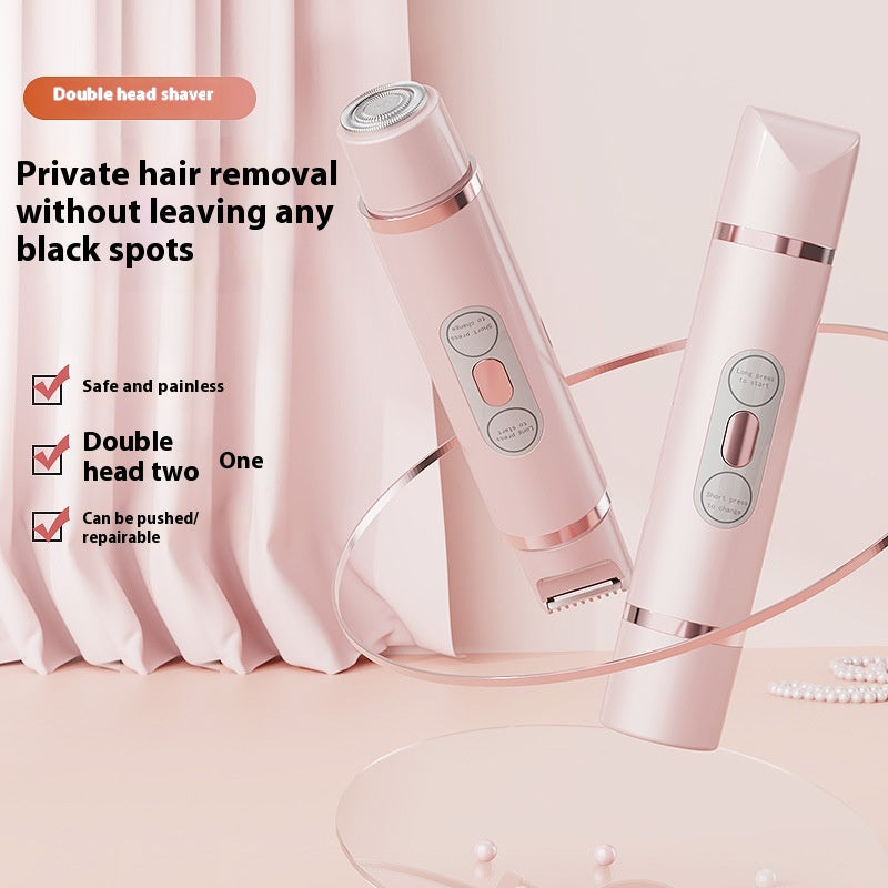 Say goodbye to unwanted hair with our Dual-Head Electric Shaver! Perfect for bikini, underarm, and facial areas—get smooth skin effortlessly! 🌟✨ #HairRemoval #BeautyEssentials
