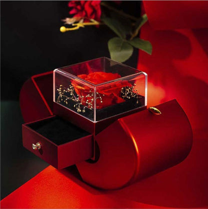 Surprise Her with a Stunning Red Apple Jewelry Box! Perfect for Mother's Day, Valentine's Day, or Christmas - Featuring an Eternal Rose and Beautiful Necklace! 🌹✨💖