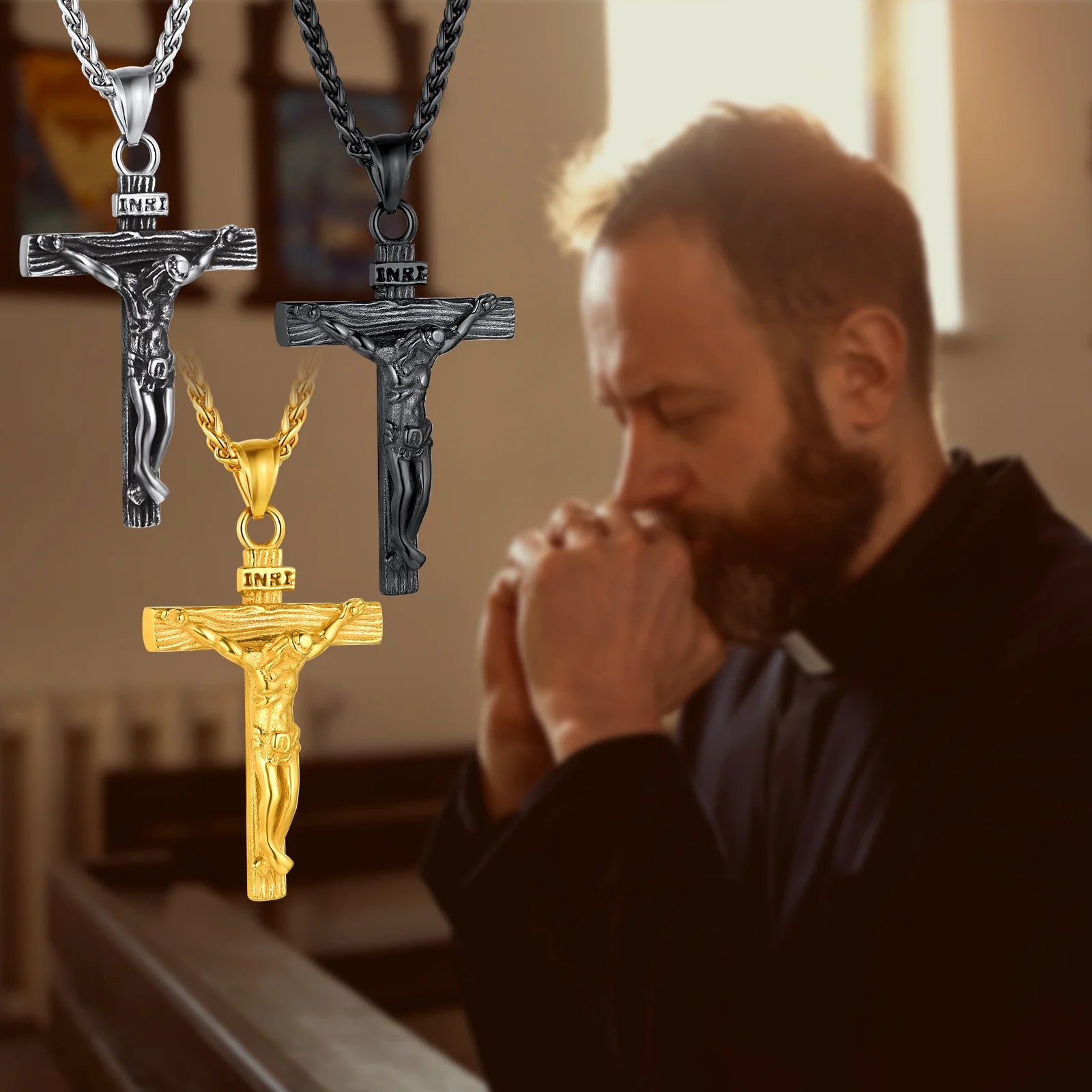 Stylish Stainless Steel Cross Necklace for Christian Dads - Perfect Father’s Day Gift! ✝️💖 #Faith #Fatherhood #GiftIdeas